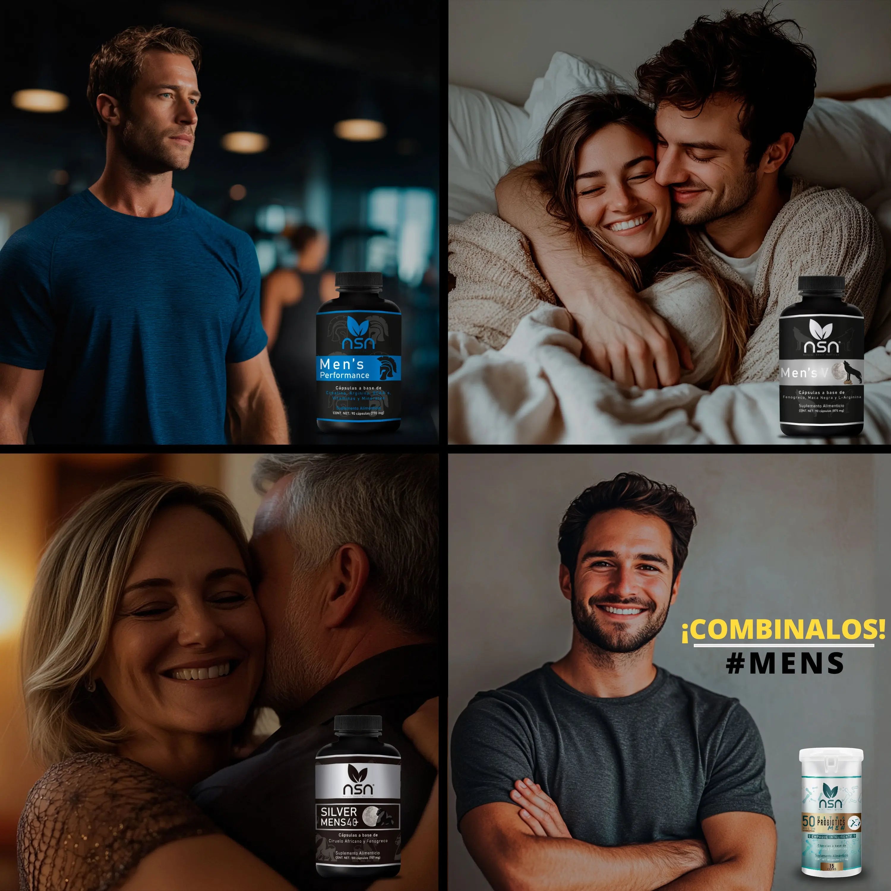 Multivitaminico para Hombres | Mens Performance NSN Natural Smart_vitaminas_minerales_para_hombres_Nutrition_creatina_bcaas_extractos_herbales_energia_para_cada_hombre