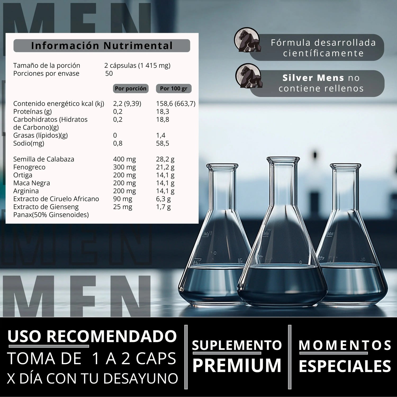 Silver Mens Testo | Suplemento para Prostata NSN Natural Smart Nutrition