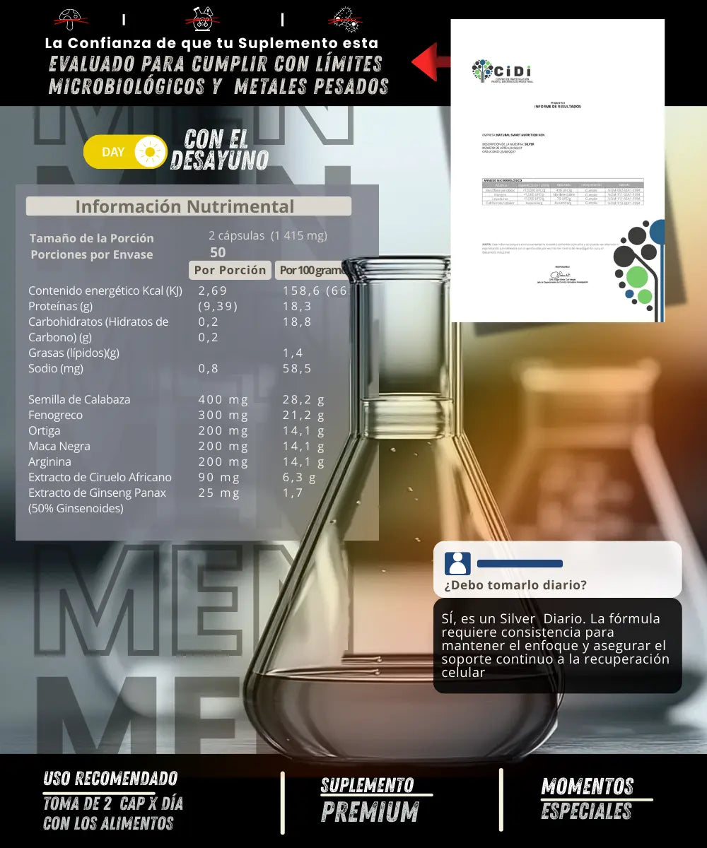 Silver Mens Testo | Suplemento para Prostata