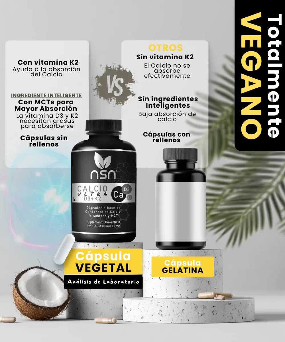 Ultra Calcio | Con Vitamina D3 Y K2 y Aceite de Coco