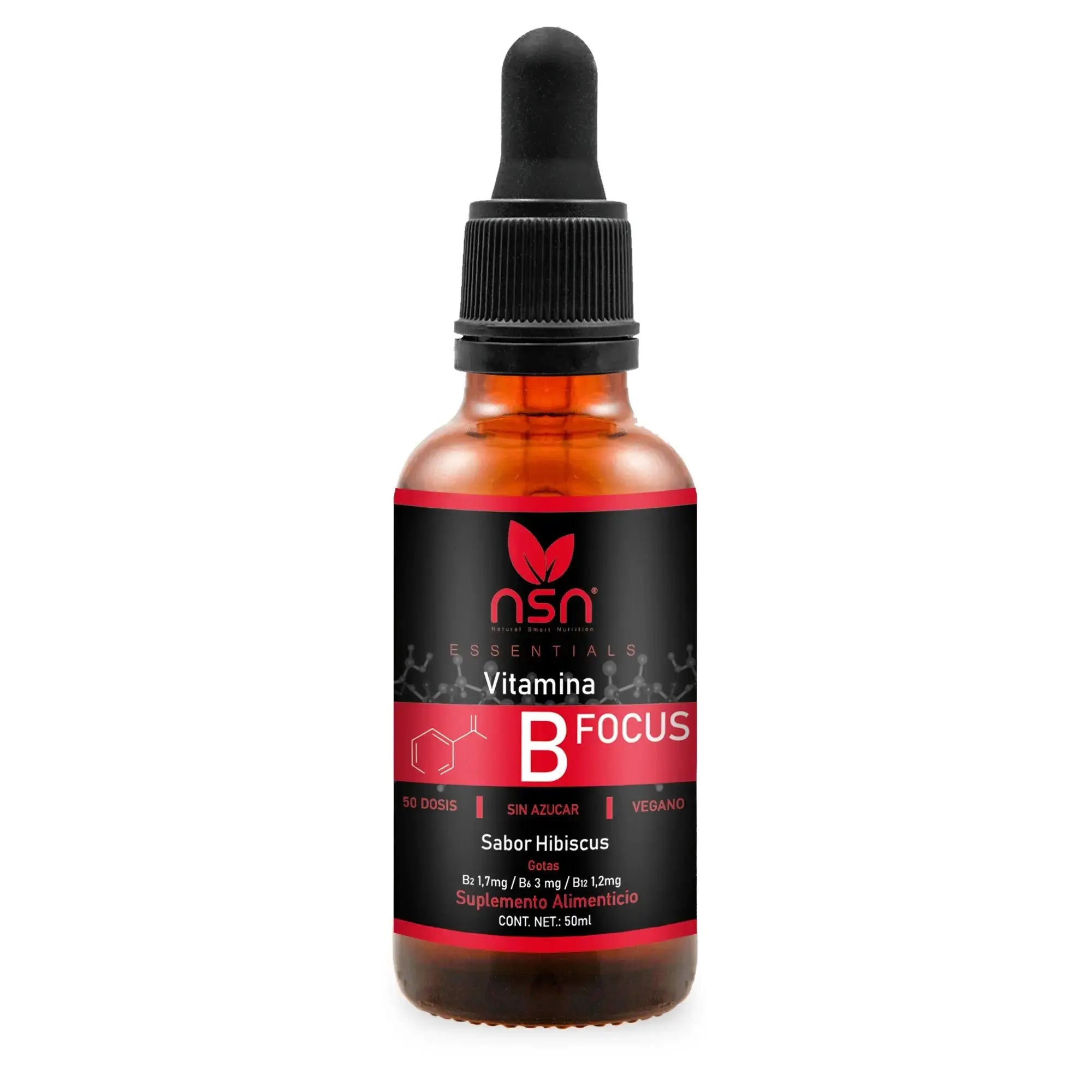 VITAMINA B FOCUS | SABOR HIBISCOS NSN Natural Smart Nutrition
