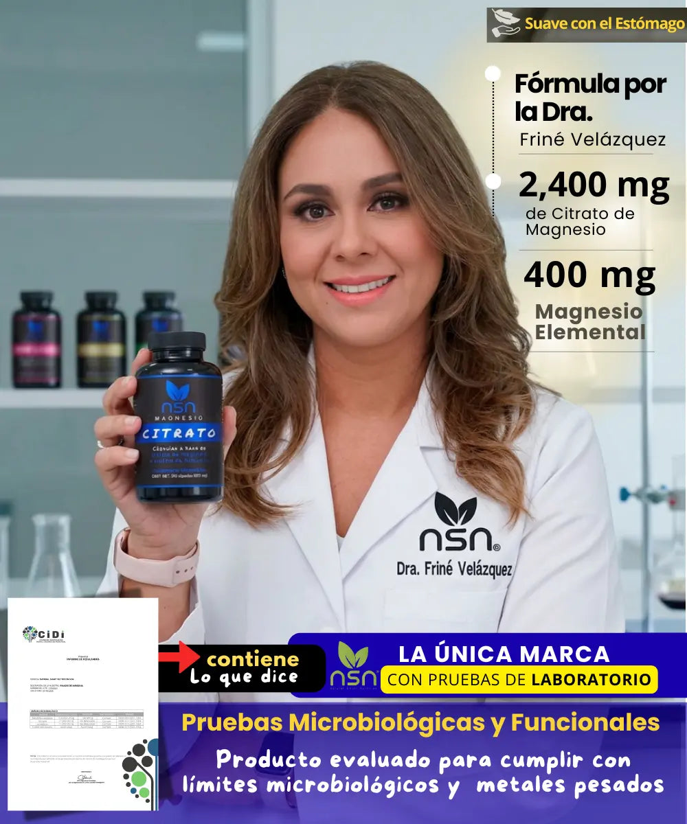 Citrato de Magnesio puro | 200 caps NSN Natural Smart Nutrition