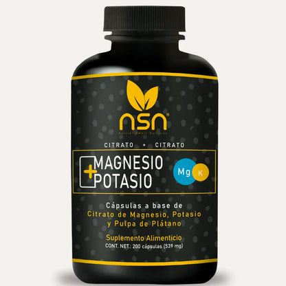 Citrato de Magnesio y Potasio | 200 Caps NSN Natural Smart Nutrition