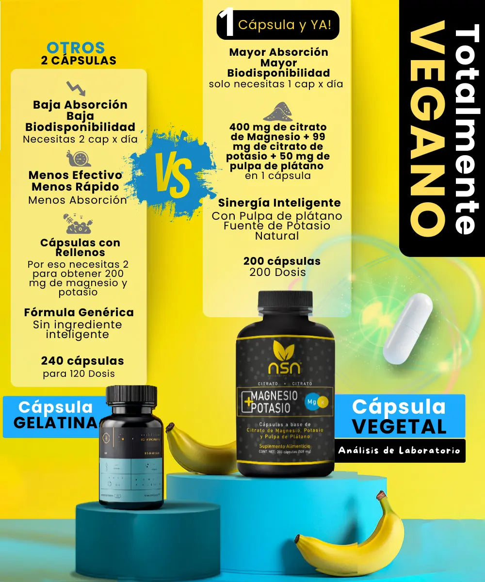 Citrato de Magnesio y Potasio | 200 Caps