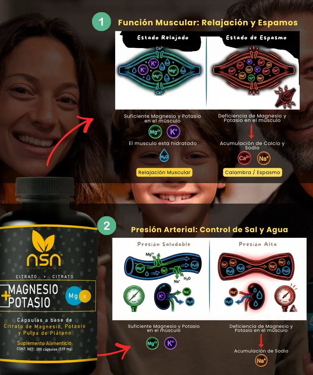 Citrato de Magnesio y Potasio | 200 Caps
