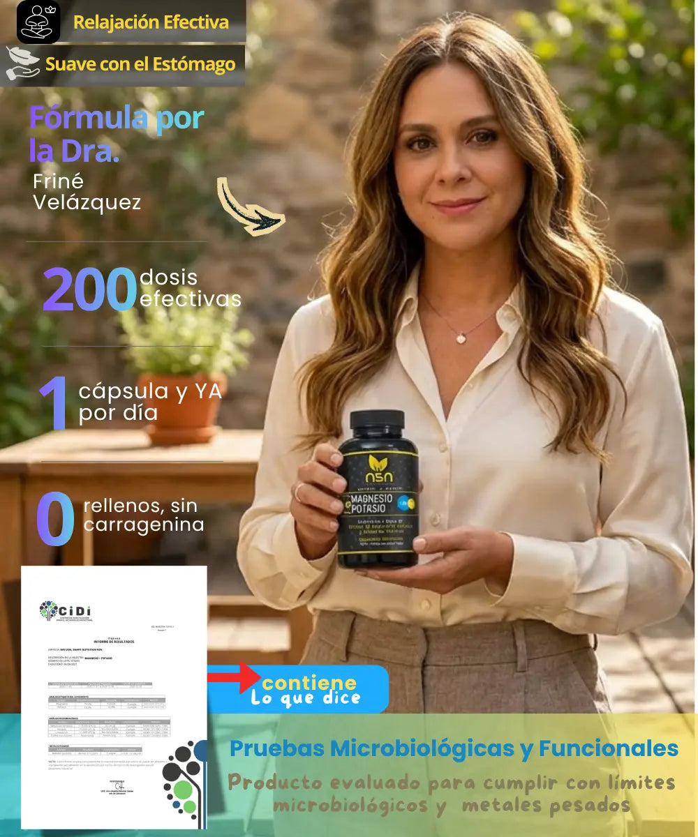 Citrato de Magnesio y Potasio | 200 Caps NSN Natural Smart Nutrition