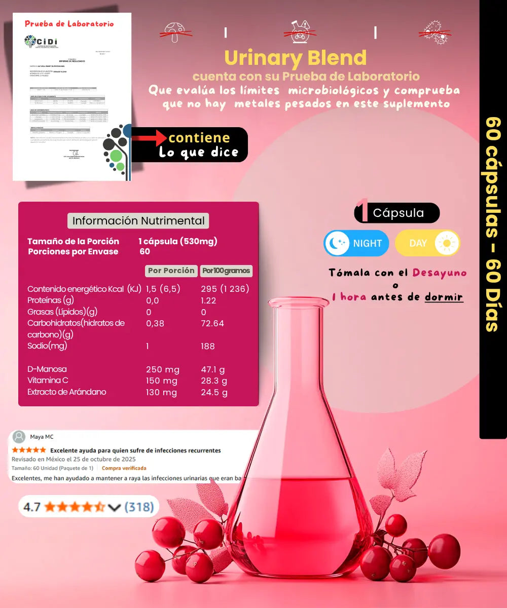 Extracto de arandano | Urinary Blend | Cistitis NSN Natural Smart Nutrition