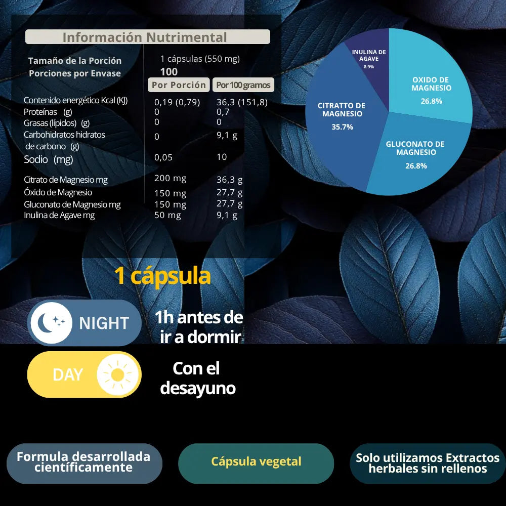 Magnesio Complex | gluconato, citrato y oxido NSN Natural Smart Nutrition