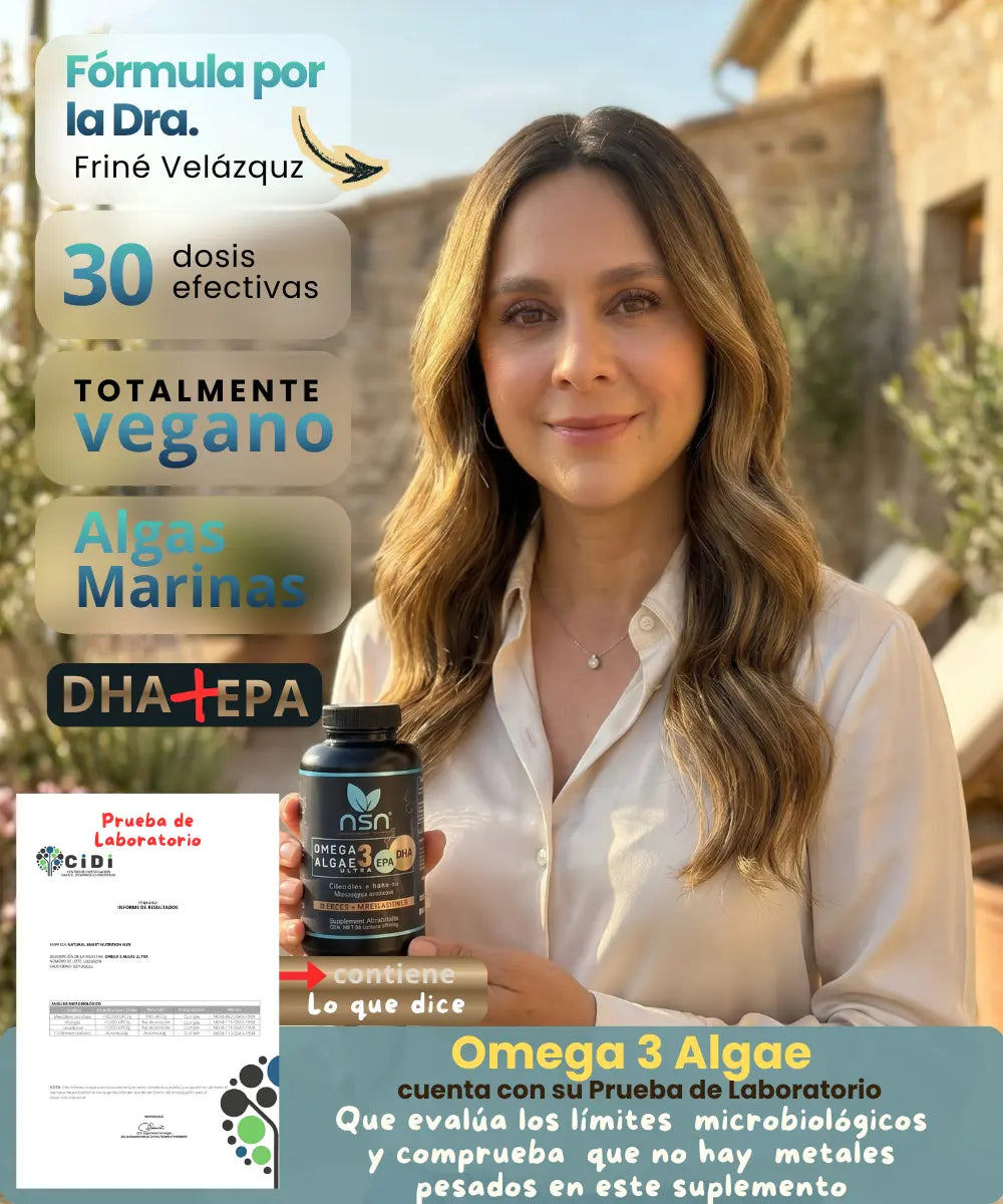Omega 3 de Algas Marinas | DHA y EPA | 5 veces más Absorbible NSN Natural Smart Nutrition