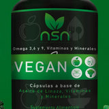 Omegas 3 6 9 | Vegan  | Salud del Cerebro y Corazón NSN Natural Smart Nutrition