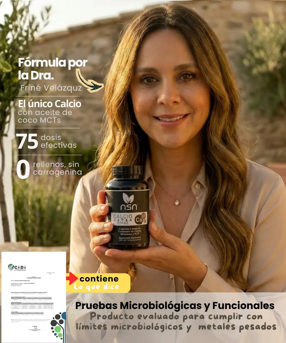 Ultra Calcio | Con Vitamina D3 Y K2 y Aceite de Coco NSN Natural Smart Nutrition