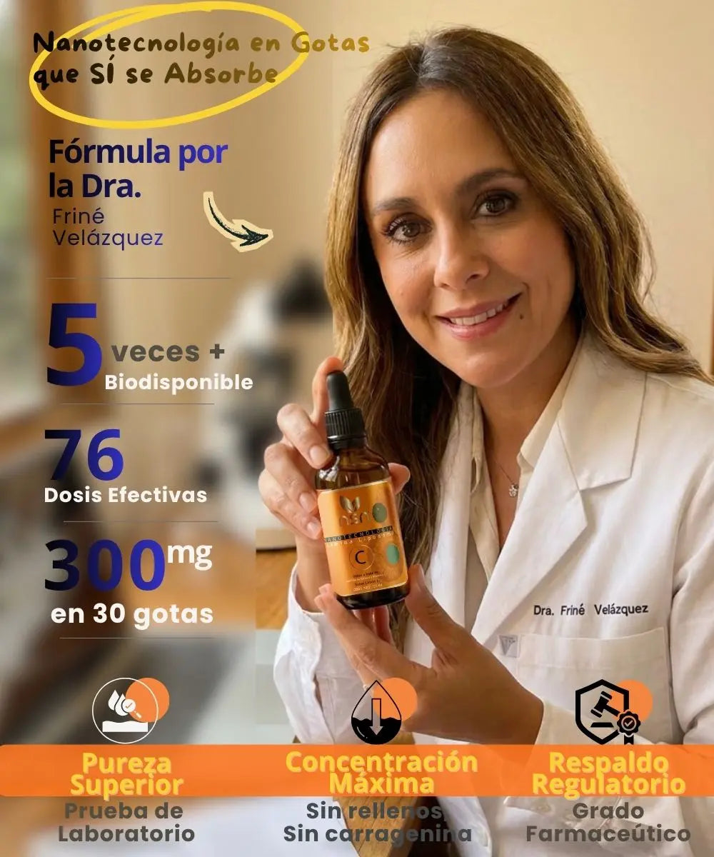 Vitamina C Liposomal en Gotas | 5 veces más Biodisponible | Rico sabor Limón NSN
