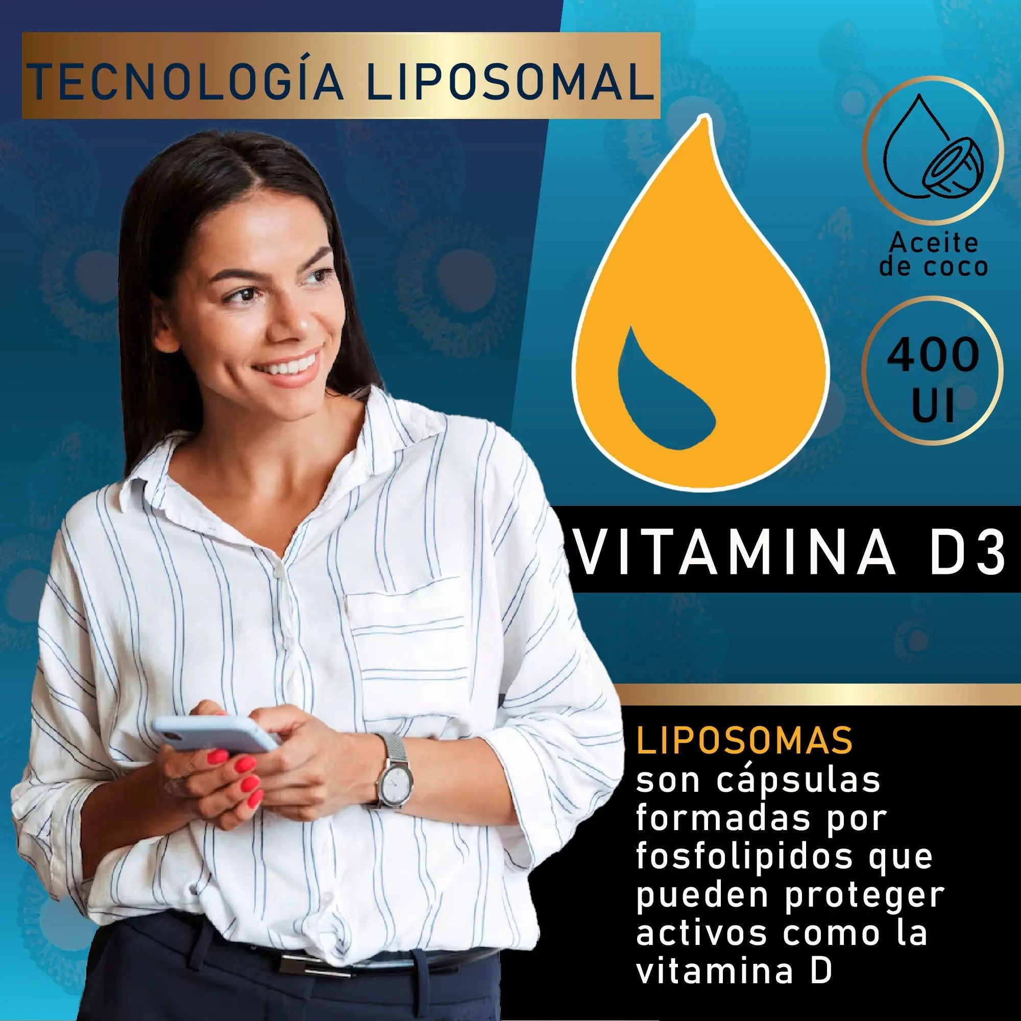 Vitamina D3 Liposomal en gotas| Nanotecnología 400 y 5000 UI NSN Natural Smart Nutrition