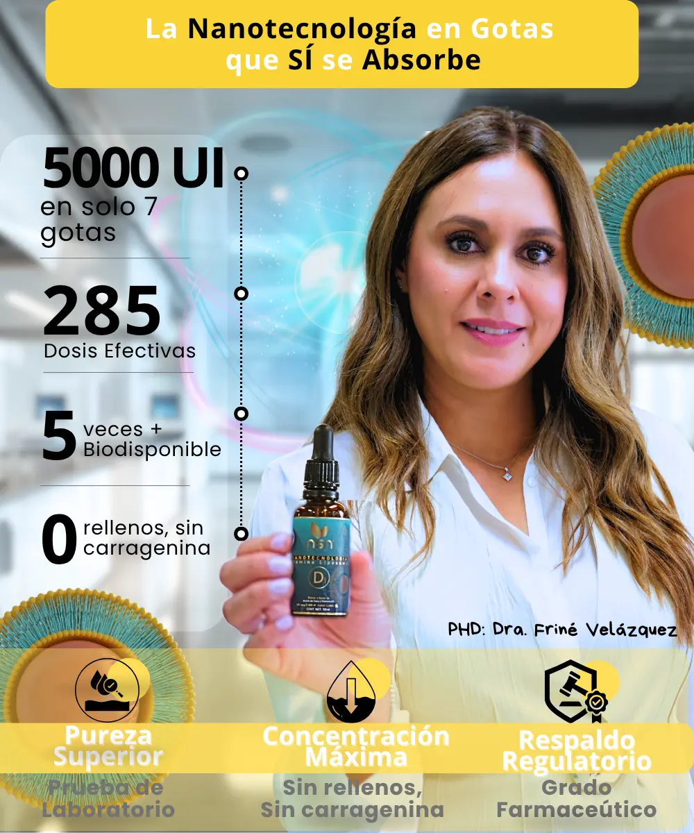 Vitamina D3 Liposomal en gotas| Nanotecnología 400 y 5000 UI NSN Natural Smart Nutrition