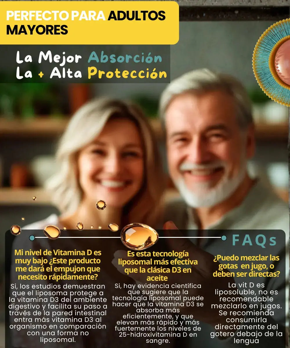 Vitamina D3 Liposomal en gotas| Nanotecnología 400 y 5000 UI NSN Natural Smart Nutrition