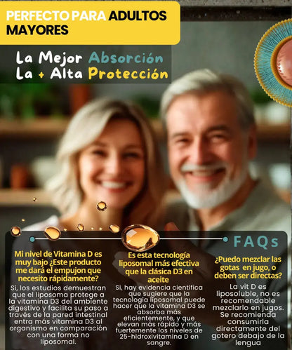 Vitamina D3 Liposomal en gotas| Nanotecnología 400 y 5000 UI NSN Natural Smart Nutrition