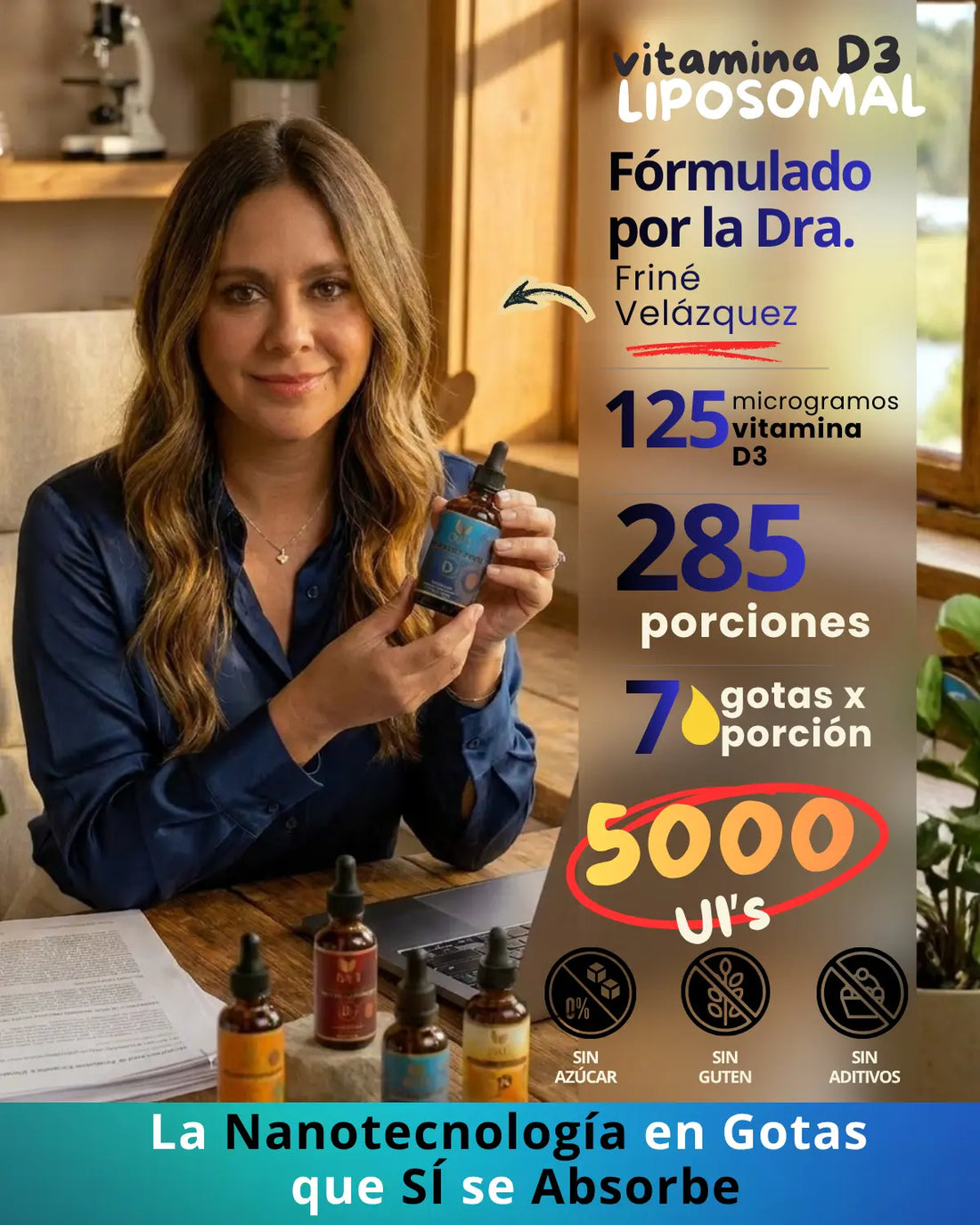 Vitamina D3 Liposomal en gotas| Nanotecnología 400 y 5000 UI NSN Natural Smart Nutrition