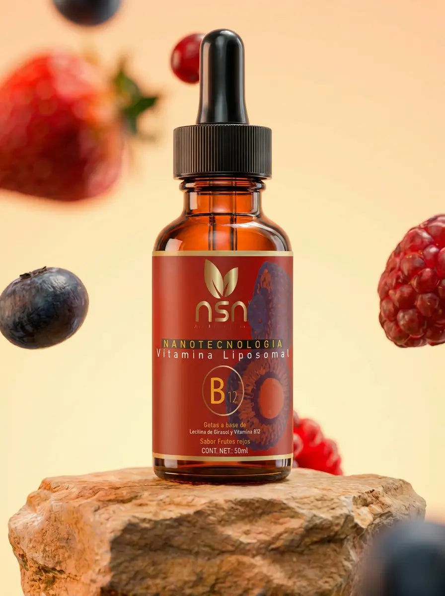vitamina B12 Liposomal | 5 veces más Biodisponible |  Sabor frutos rojos NSN