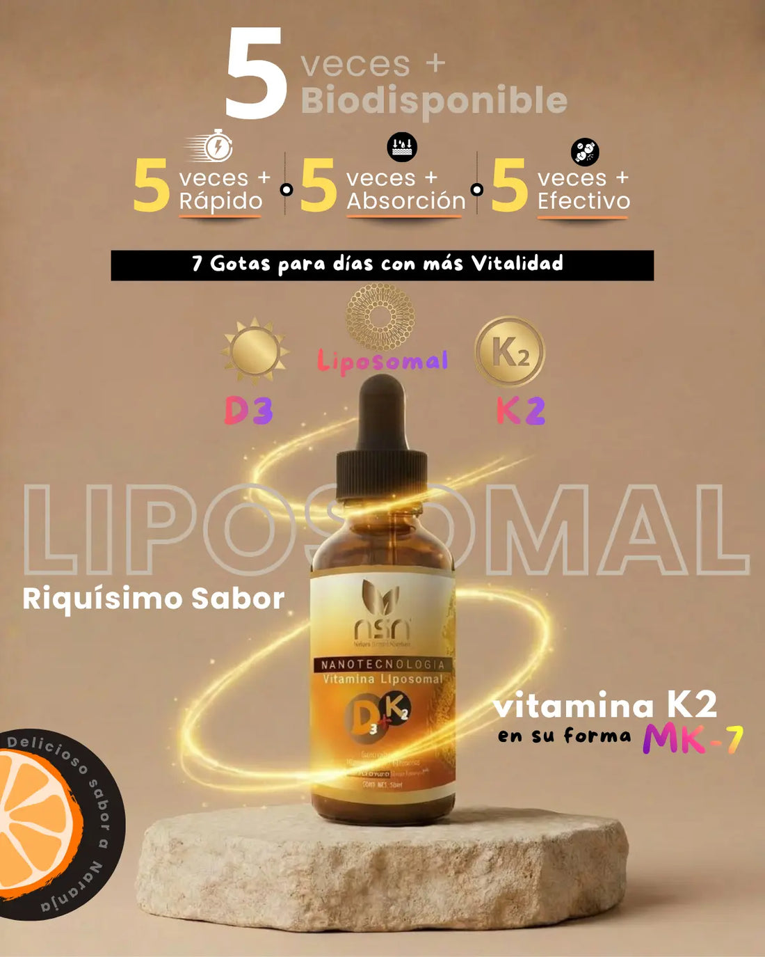 vitamina D3 + K2 liposomal  | Alta absorción NSN