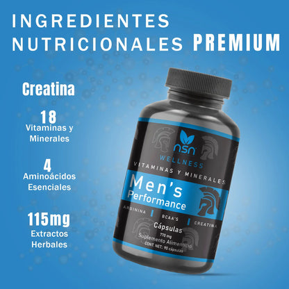 MENS PERFORMANCE Multivitamínico para Hombres NSN Natural Smart Nutrition