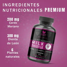 Cargar imagen en el visor de la galería, Milk Thistle |  Cardo Mariano |  Salud hepática NSN Natural Smart Nutrition
