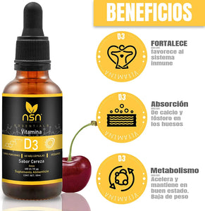 VITAMINA D INMUNE | SABOR CEREZA NSN Natural Smart Nutrition